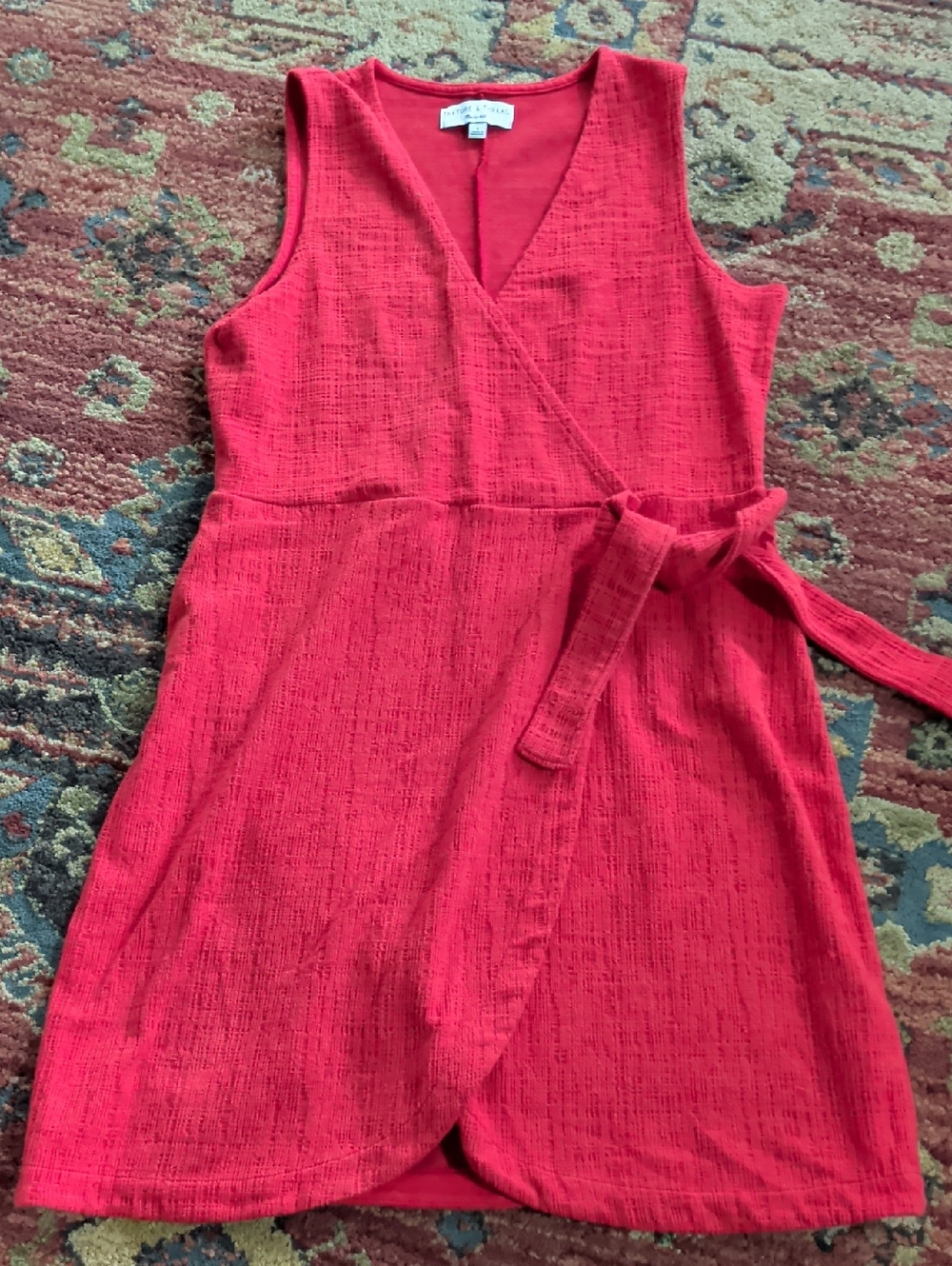 Madewell Red Sleeveless Wrap Mini Dress